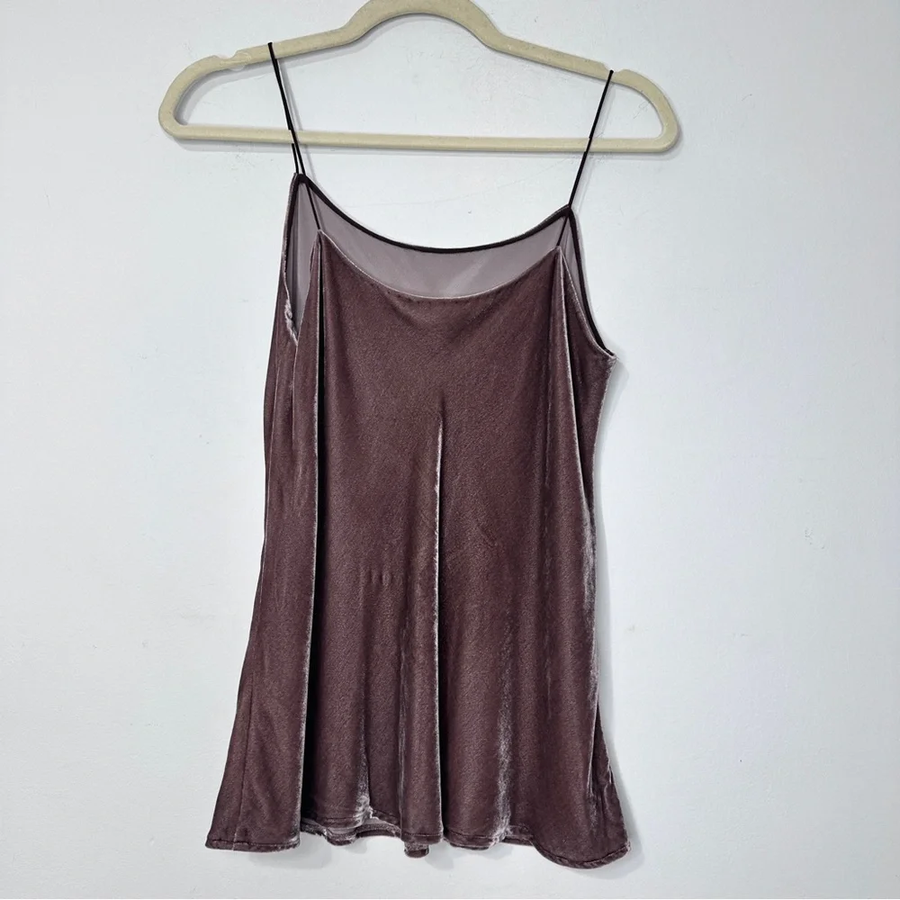 VINCE Velvet Silk Blend Camisole in‎ Cocoa Bean Sz S